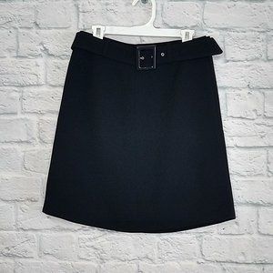 Valentino Black Belted Pencil Skirt